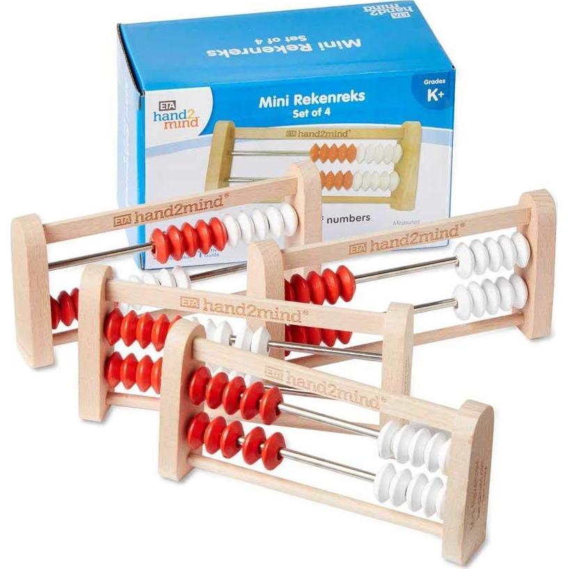 Ábaco Rekenrek hand2mind de 20 cuentas de madera - Juego de 4