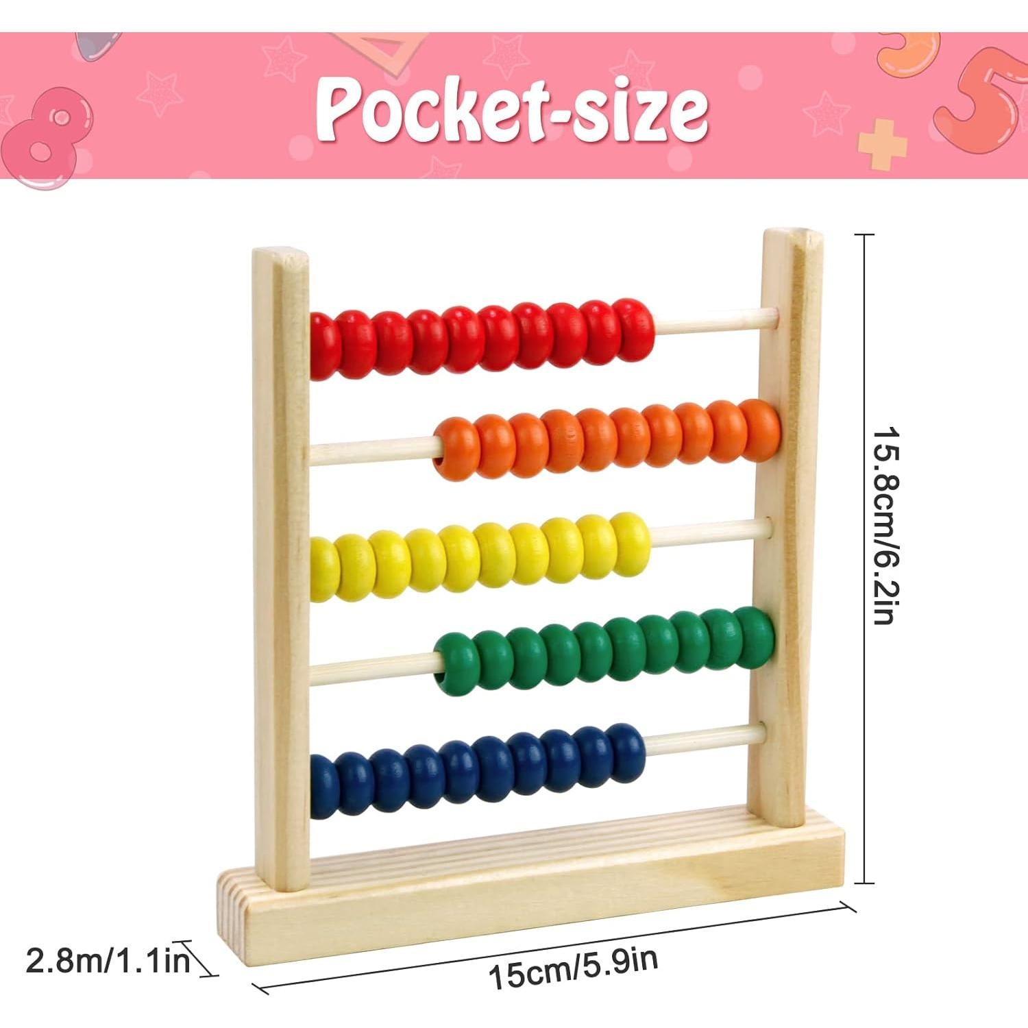 Ábaco de Madera Sealive para Niños 3-5 Años - 50 Bolas Multicolores