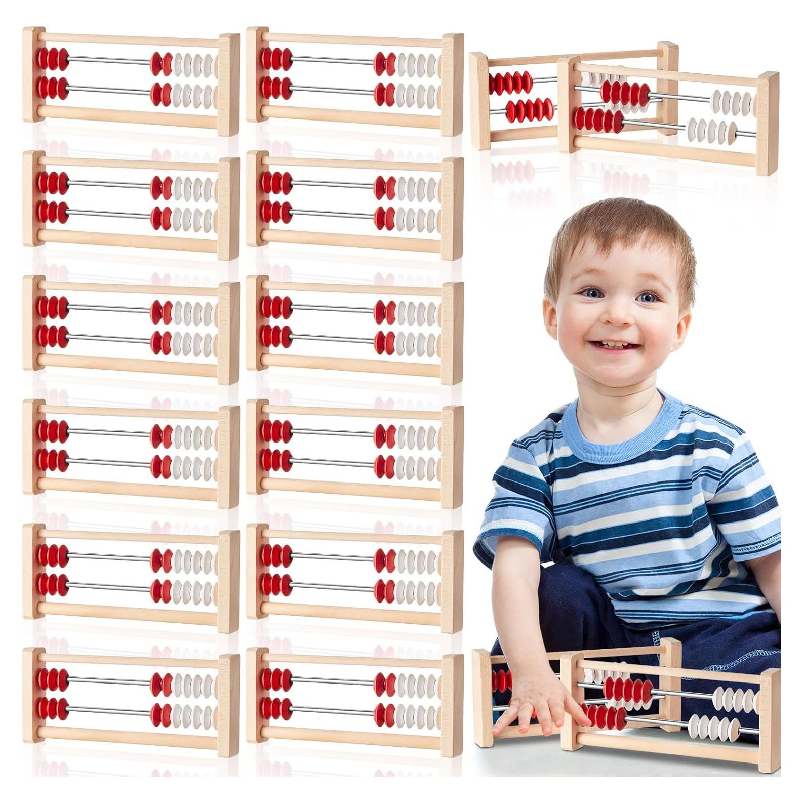 8 Piezas Ábaco de Madera Rekenrek para Niños 6+