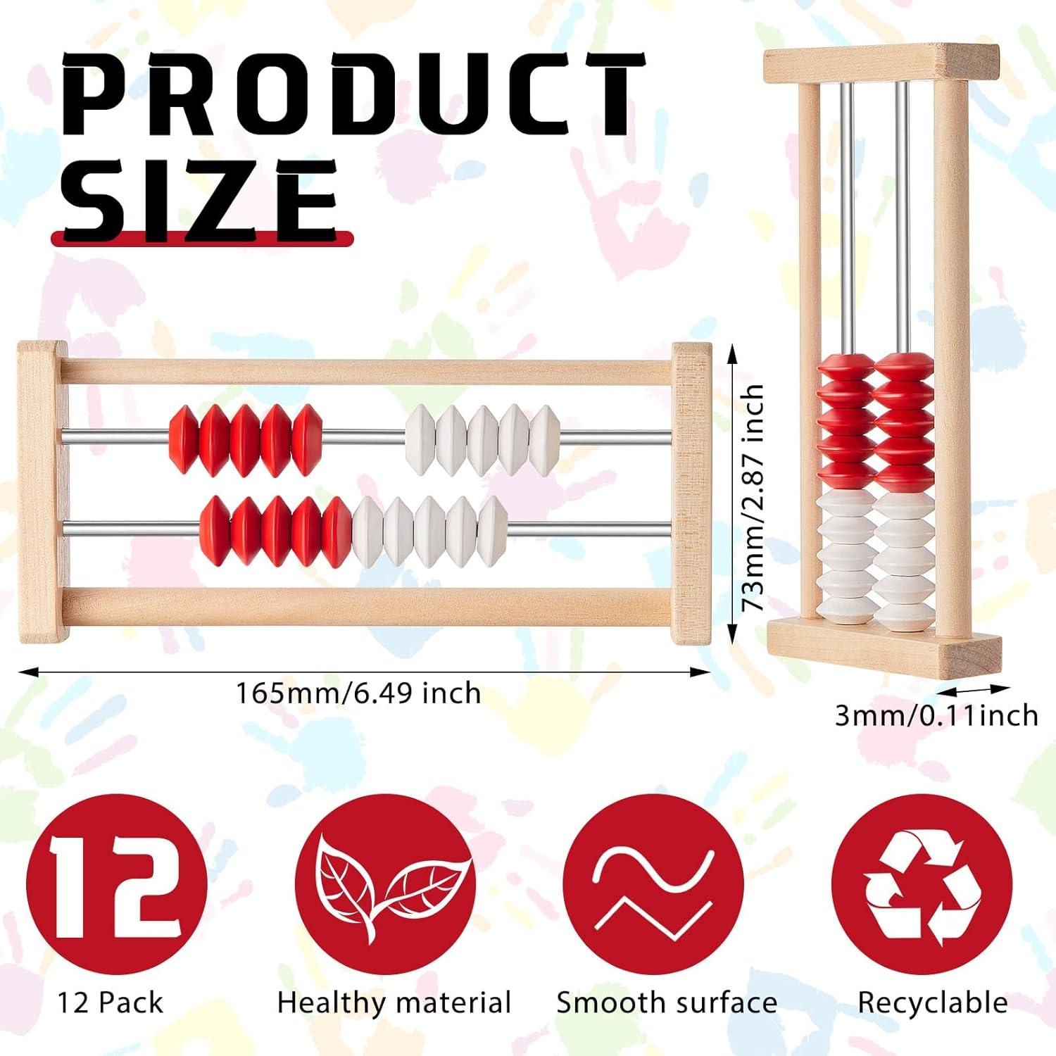 8 Piezas Ábaco de Madera Rekenrek para Niños 6+