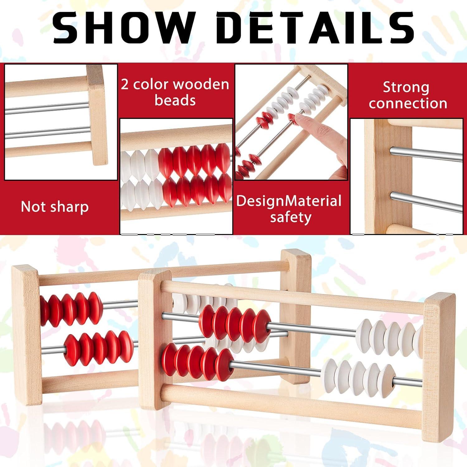 8 Piezas Ábaco de Madera Rekenrek para Niños 6+