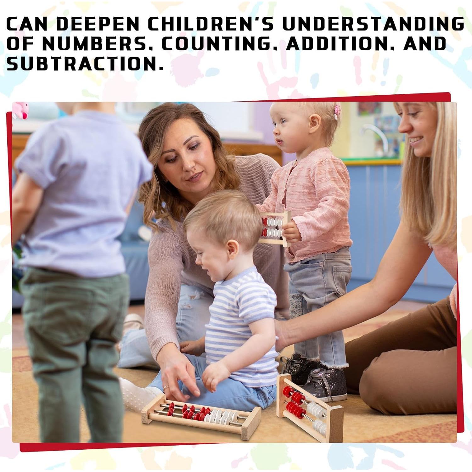 8 Piezas Ábaco de Madera Rekenrek para Niños 6+