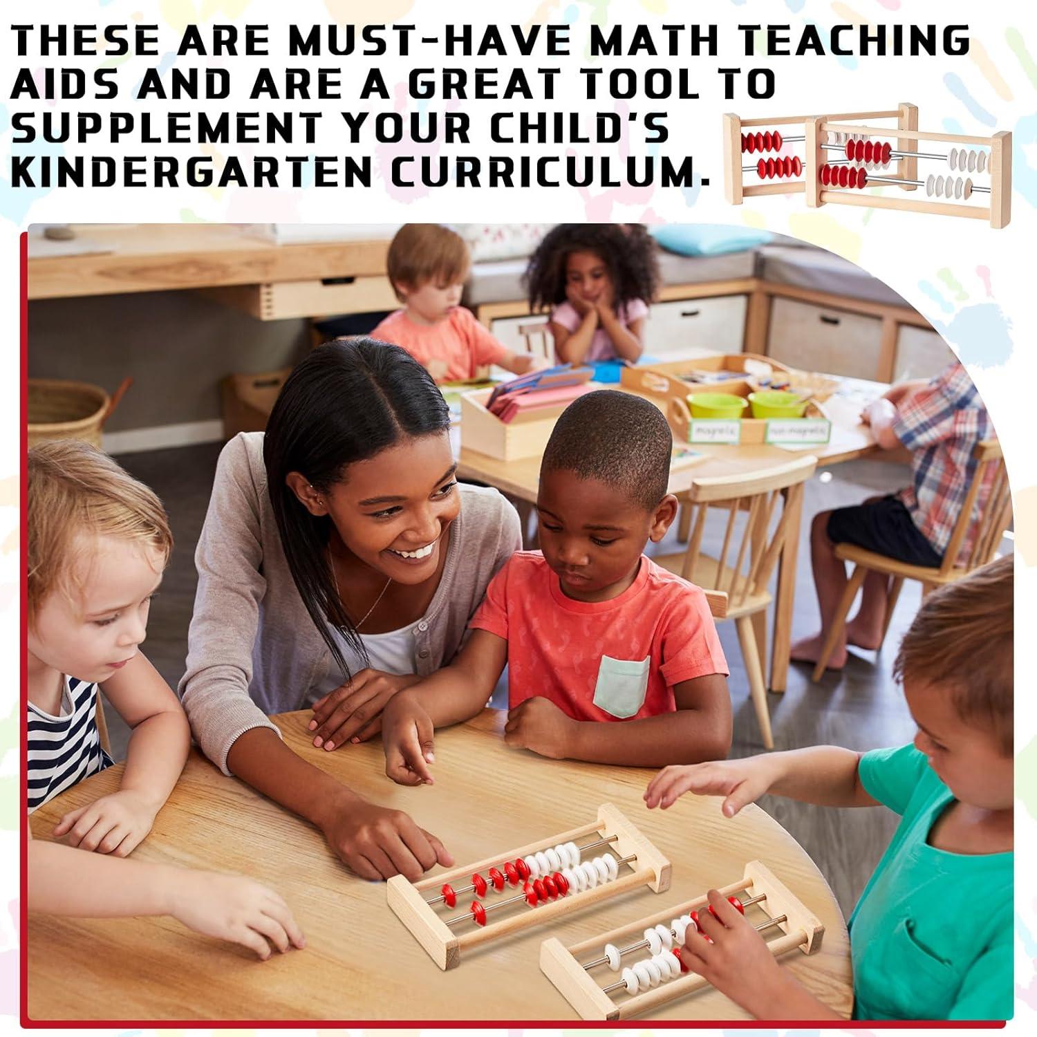 8 Piezas Ábaco de Madera Rekenrek para Niños 6+