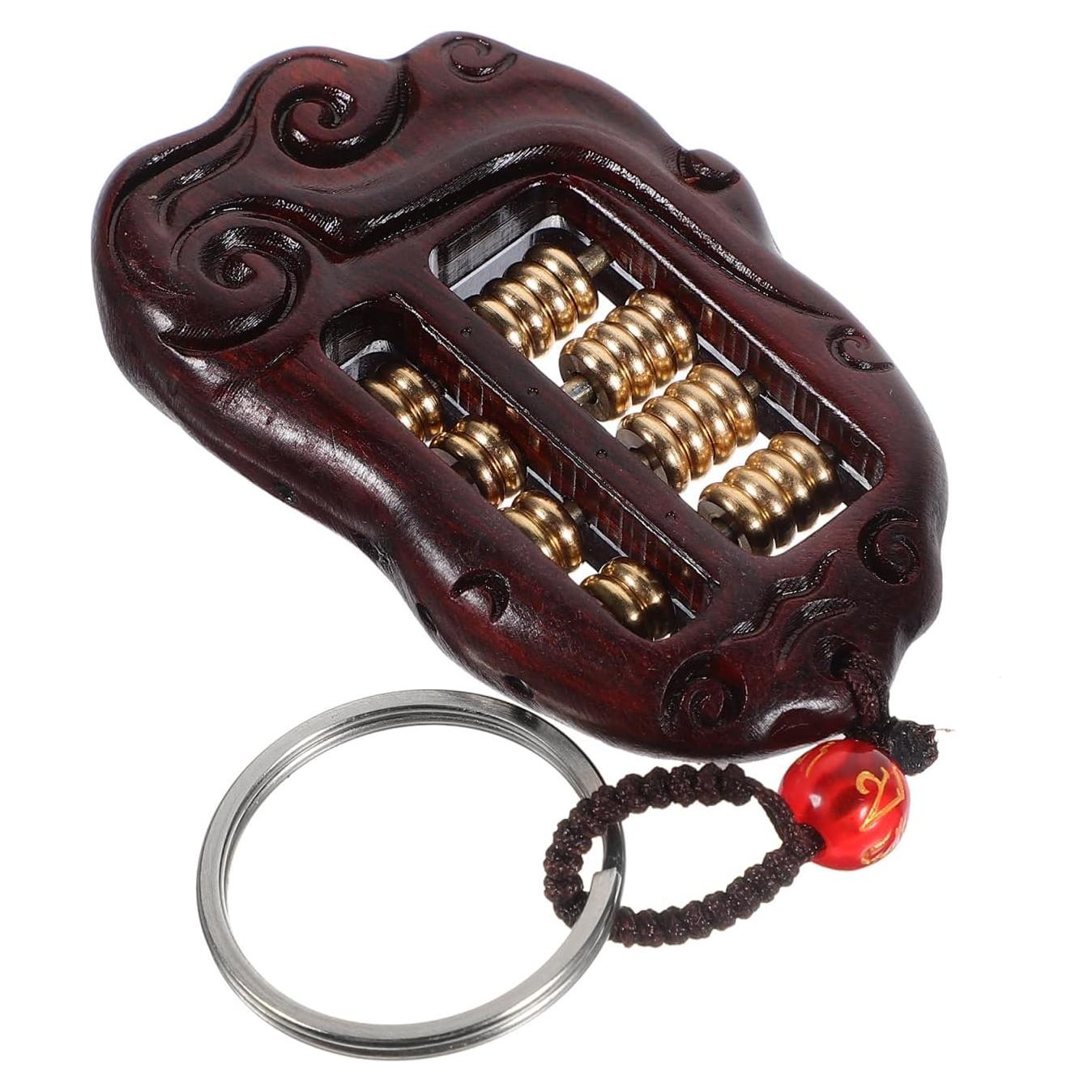 Colgante de Mini Ábaco de Madera SAFIGLE - Llavero Retro 5.90x3.70cm