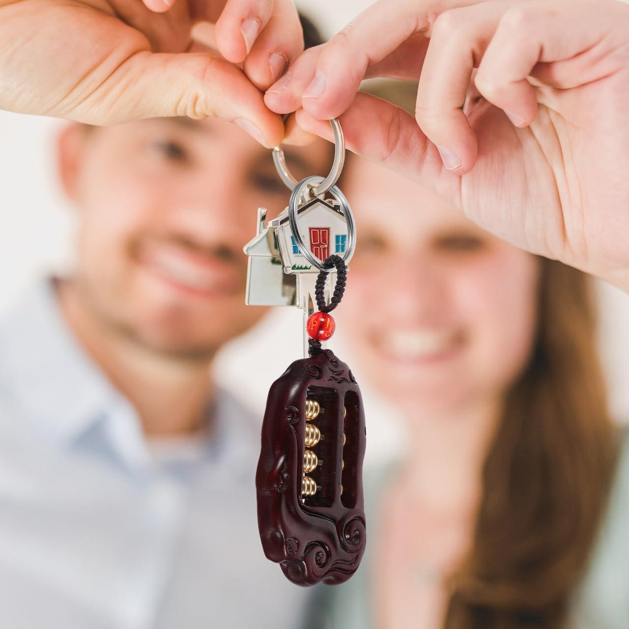 Colgante de Mini Ábaco de Madera SAFIGLE - Llavero Retro 5.90x3.70cm