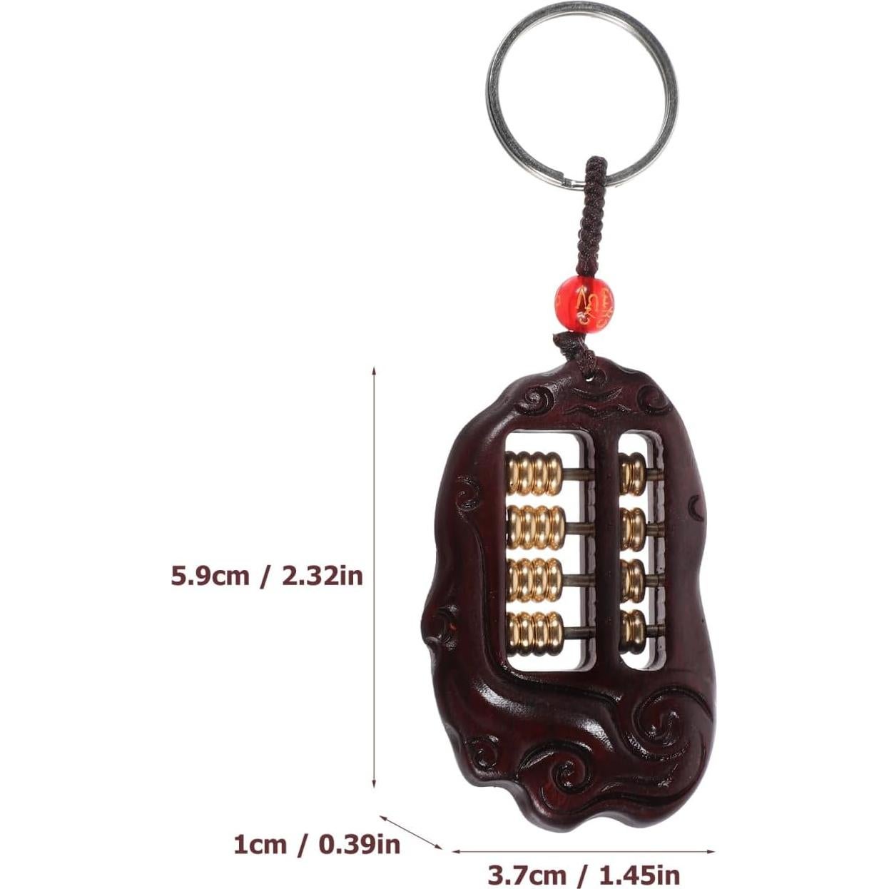 Colgante de Mini Ábaco de Madera SAFIGLE - Llavero Retro 5.90x3.70cm