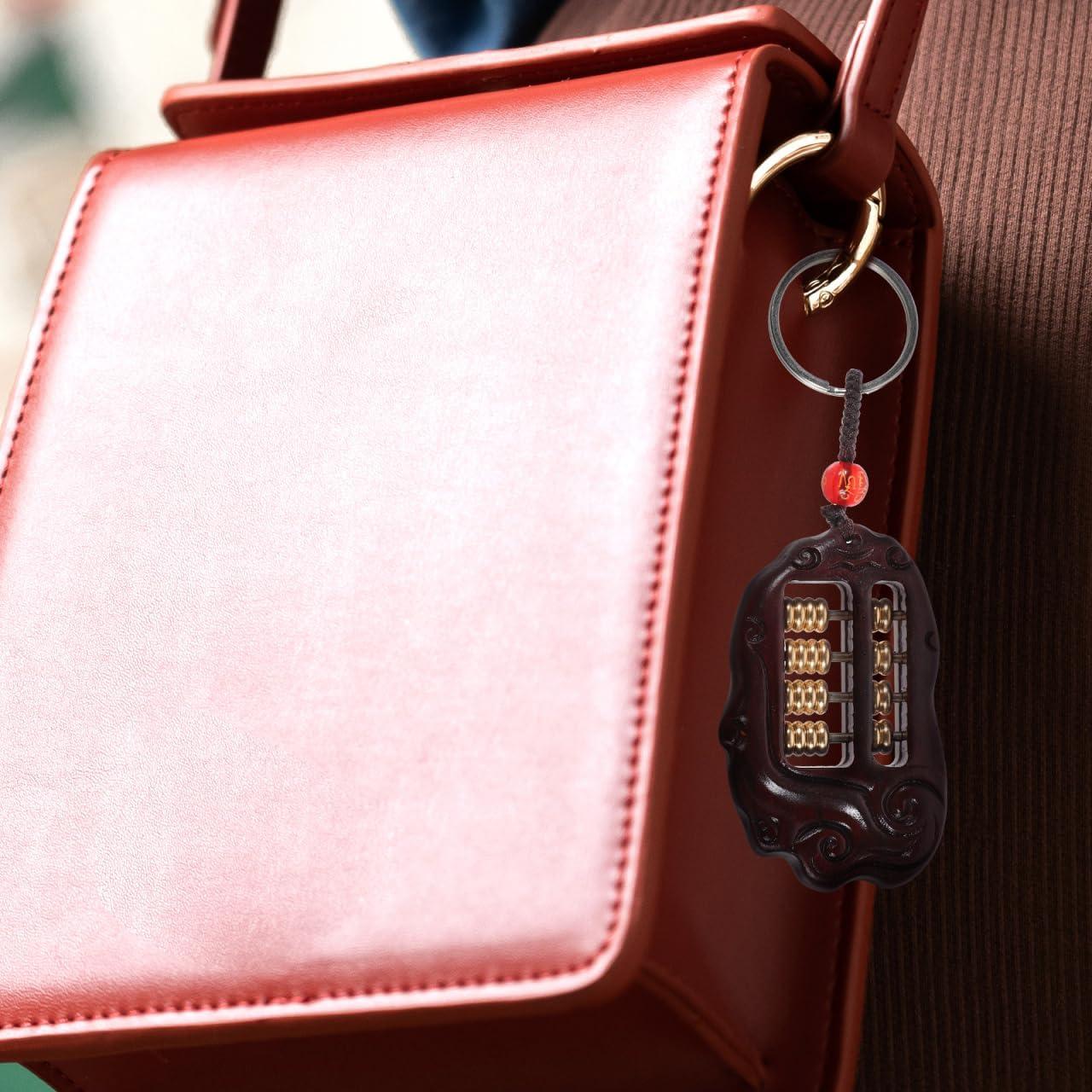 Colgante de Mini Ábaco de Madera SAFIGLE - Llavero Retro 5.90x3.70cm