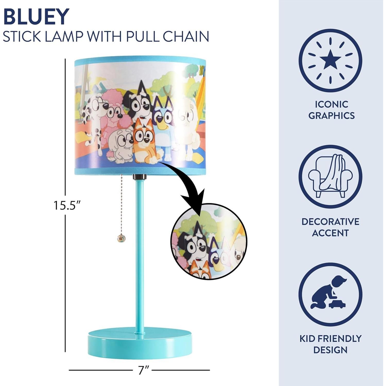 Lámpara de Mesa Bluey Idea Nuova 38 cm con Cadena de Tirar