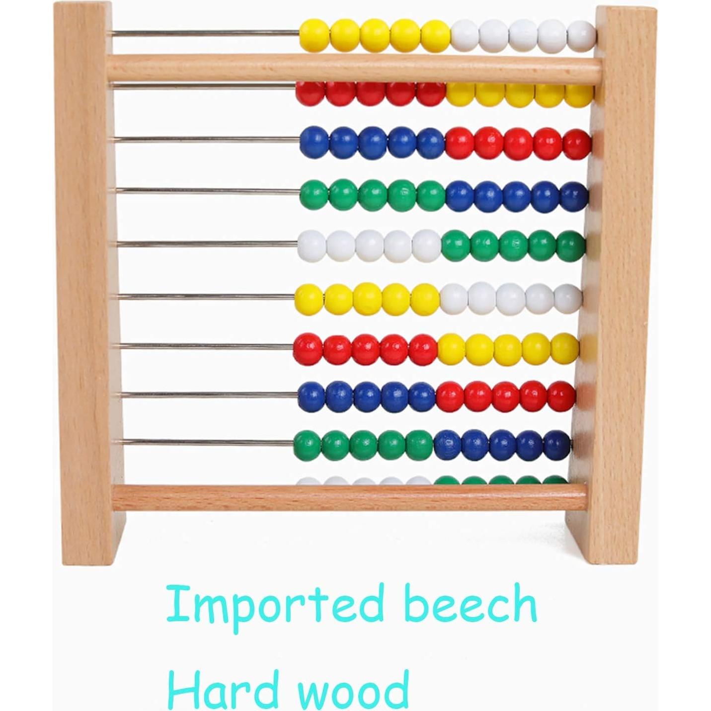 Ábaco Clásico de Madera para Niños - Juguete Educativo 100 Cuentas