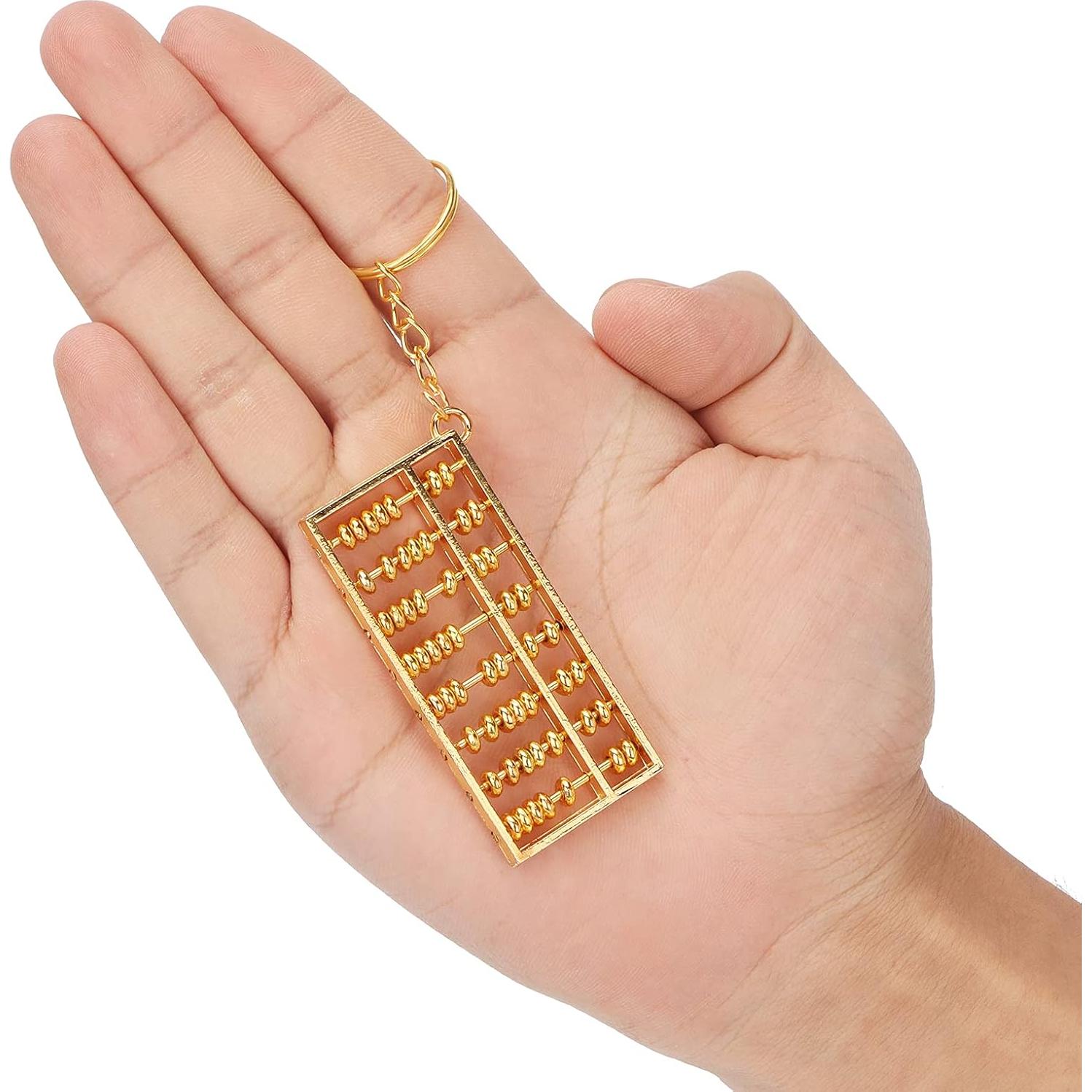 Llavero Ábaco Chino Dorado 14.7x6.6cm Feng Shui