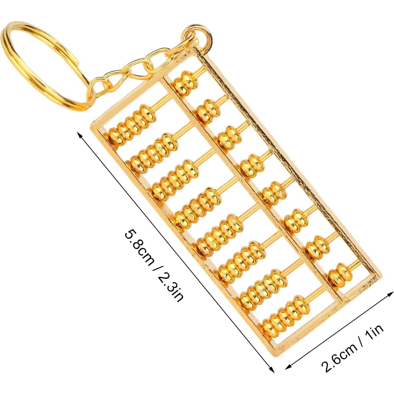 Llavero Ábaco Chino Dorado 14.7x6.6cm Feng Shui