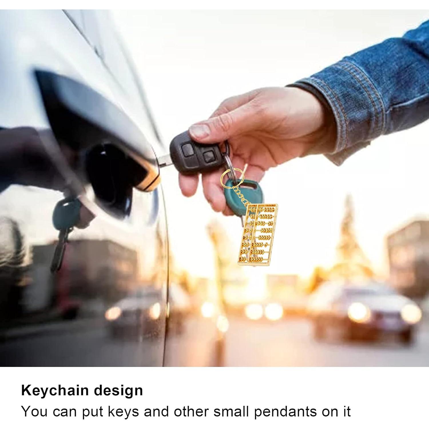 Llavero Ábaco Chino Dorado 14.7x6.6cm Feng Shui