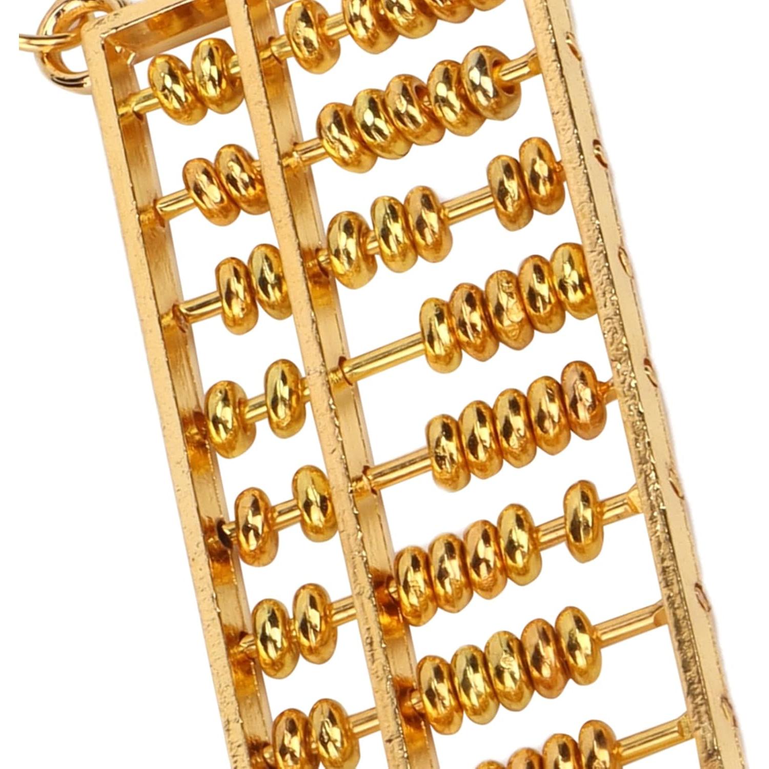 Llavero Ábaco Chino Dorado 14.7x6.6cm Feng Shui