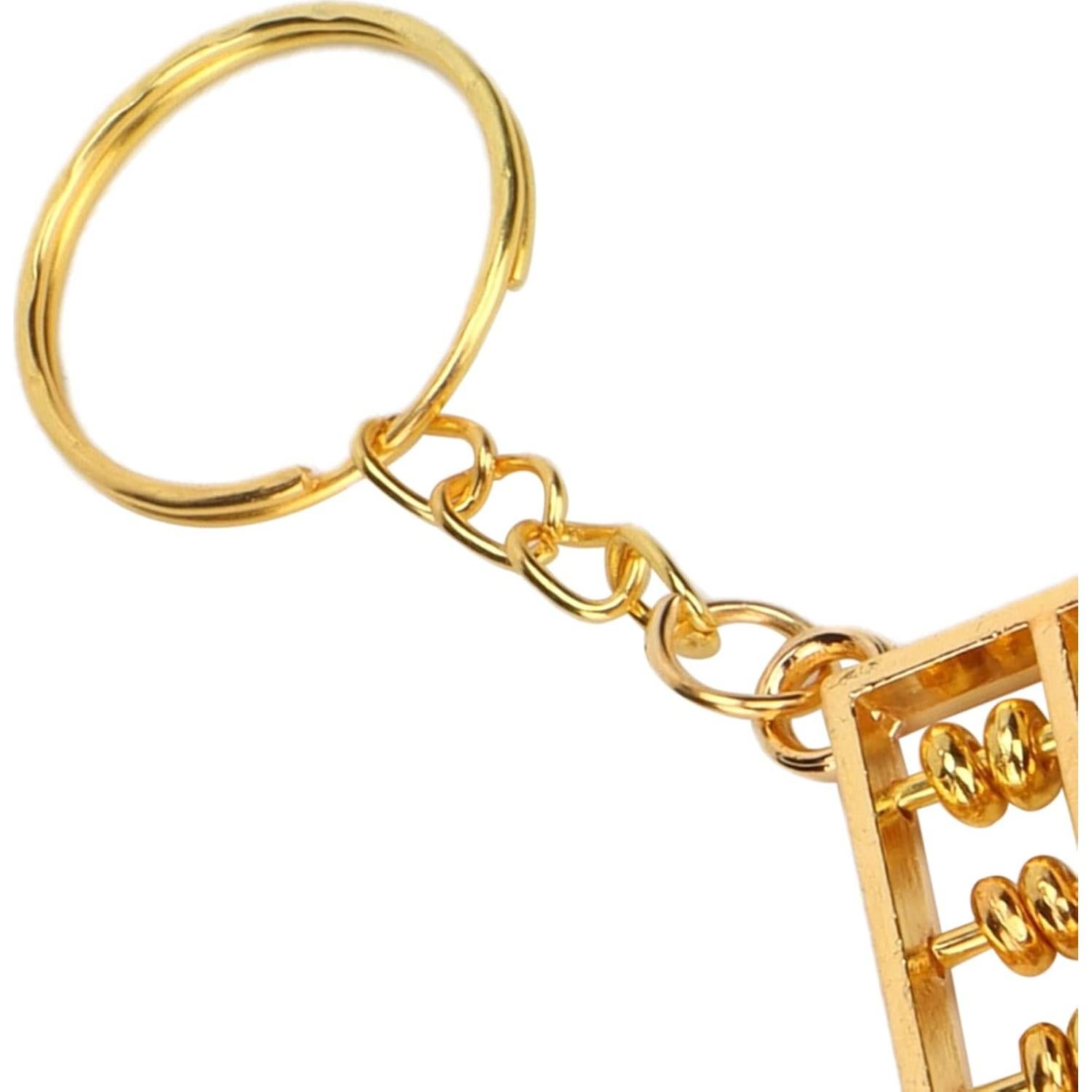 Llavero Ábaco Chino Dorado 14.7x6.6cm Feng Shui