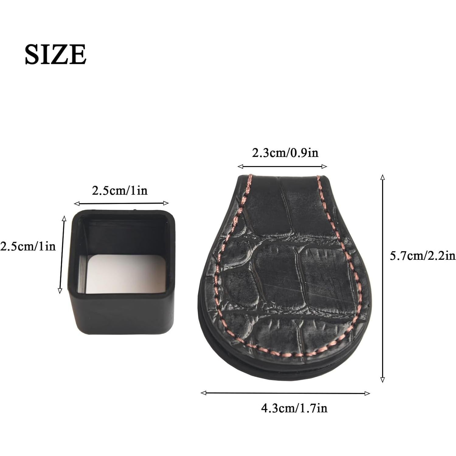 Soporte de Tiza para Billar LAGO DE FUEGO - Cuero Magnético