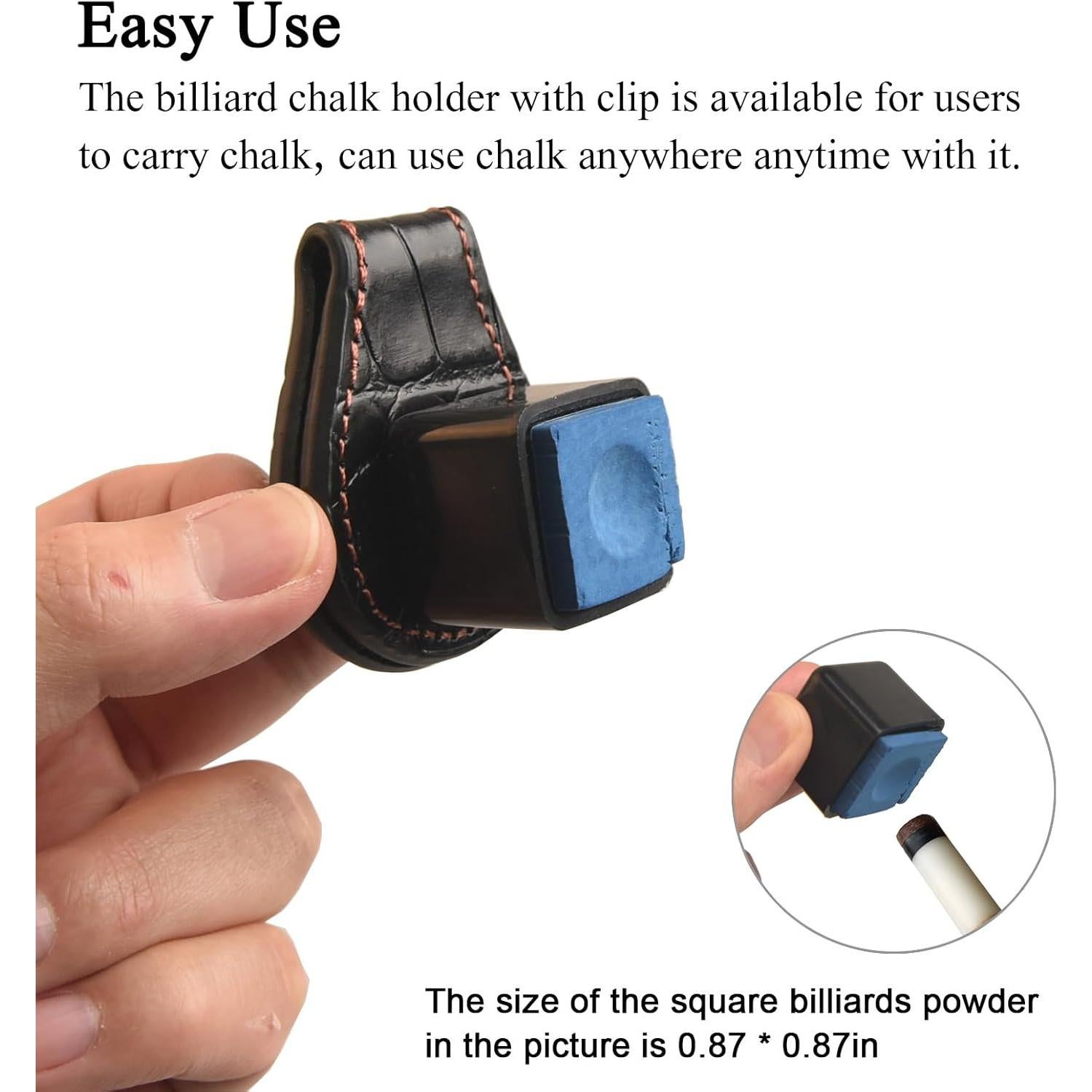 Soporte de Tiza para Billar LAGO DE FUEGO - Cuero Magnético