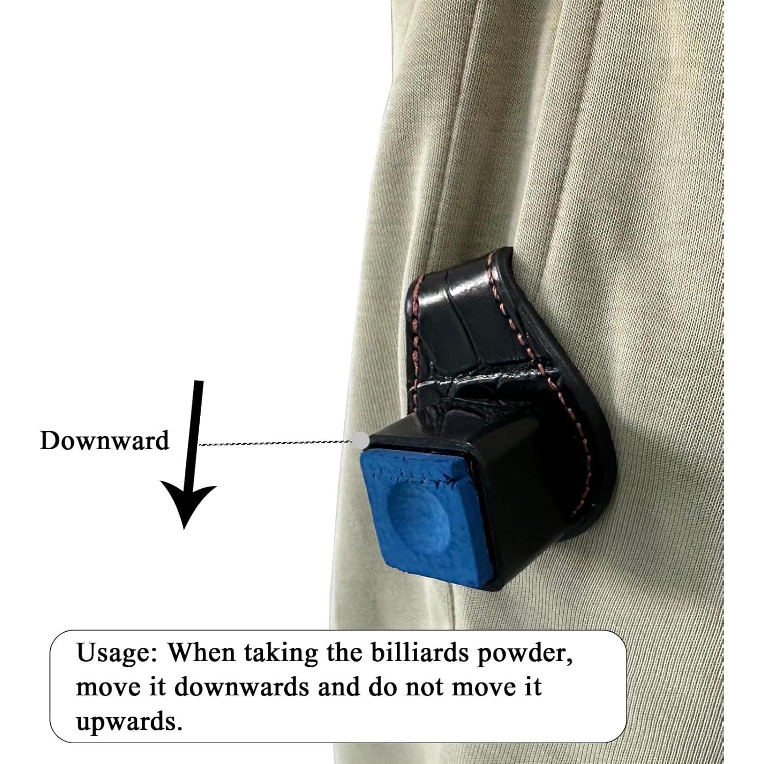 Soporte de Tiza para Billar LAGO DE FUEGO - Cuero Magnético