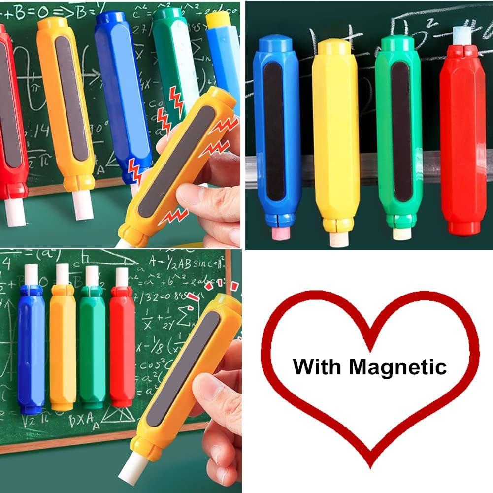 Soportes de Tiza Magnéticos Honkenda - Paquete de 4 Colores