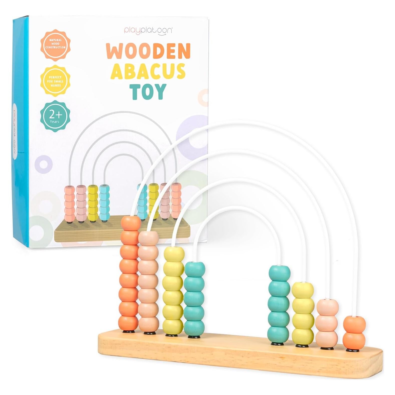 Ábaco de Madera Play Platoon para Niños 1-3 Años Boho