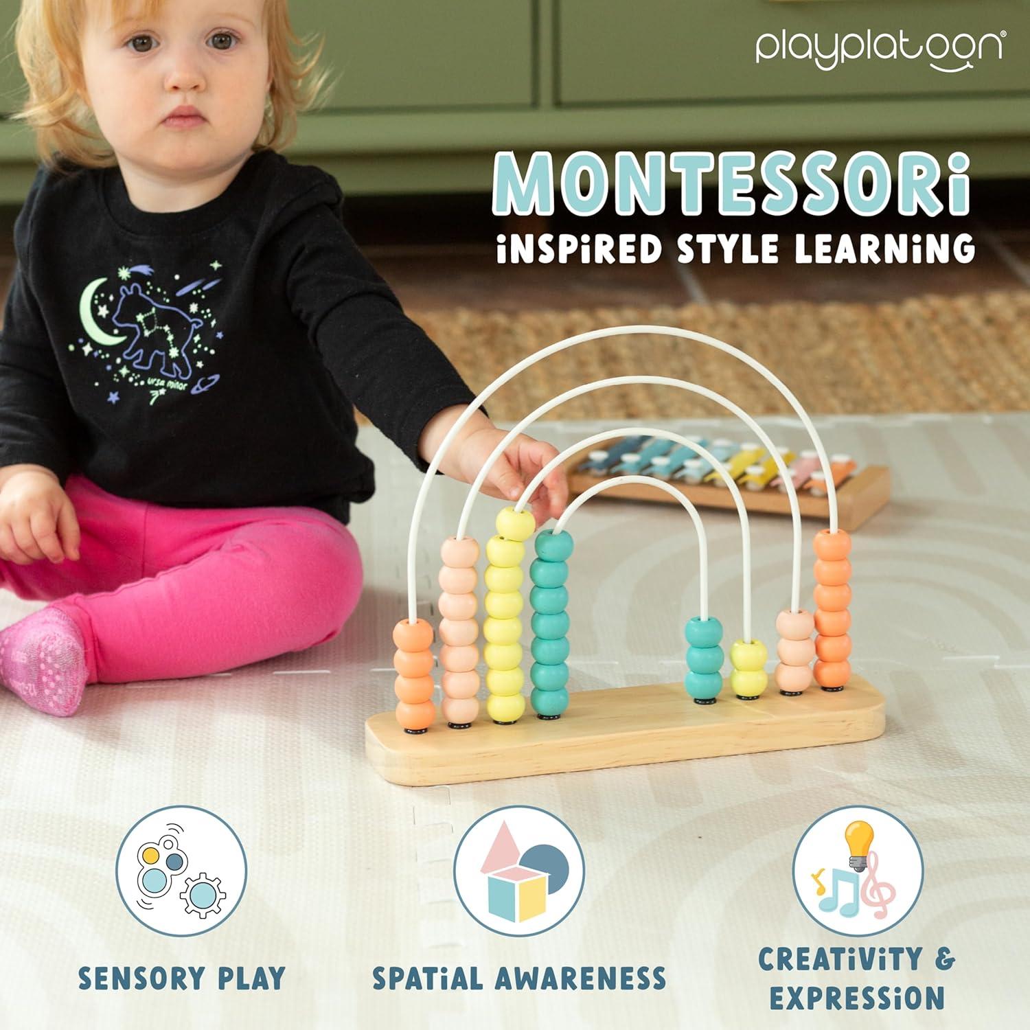 Ábaco de Madera Play Platoon para Niños 1-3 Años Boho