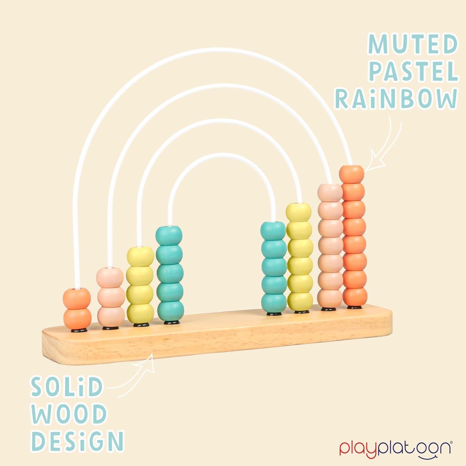 Ábaco de Madera Play Platoon para Niños 1-3 Años Boho