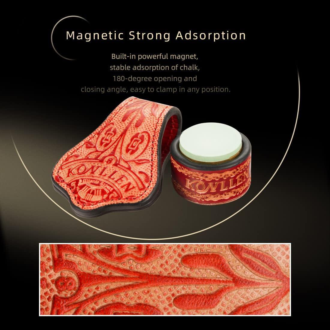 Soporte de Tiza Magnético de Cuero KONLLEN VT-Rojo