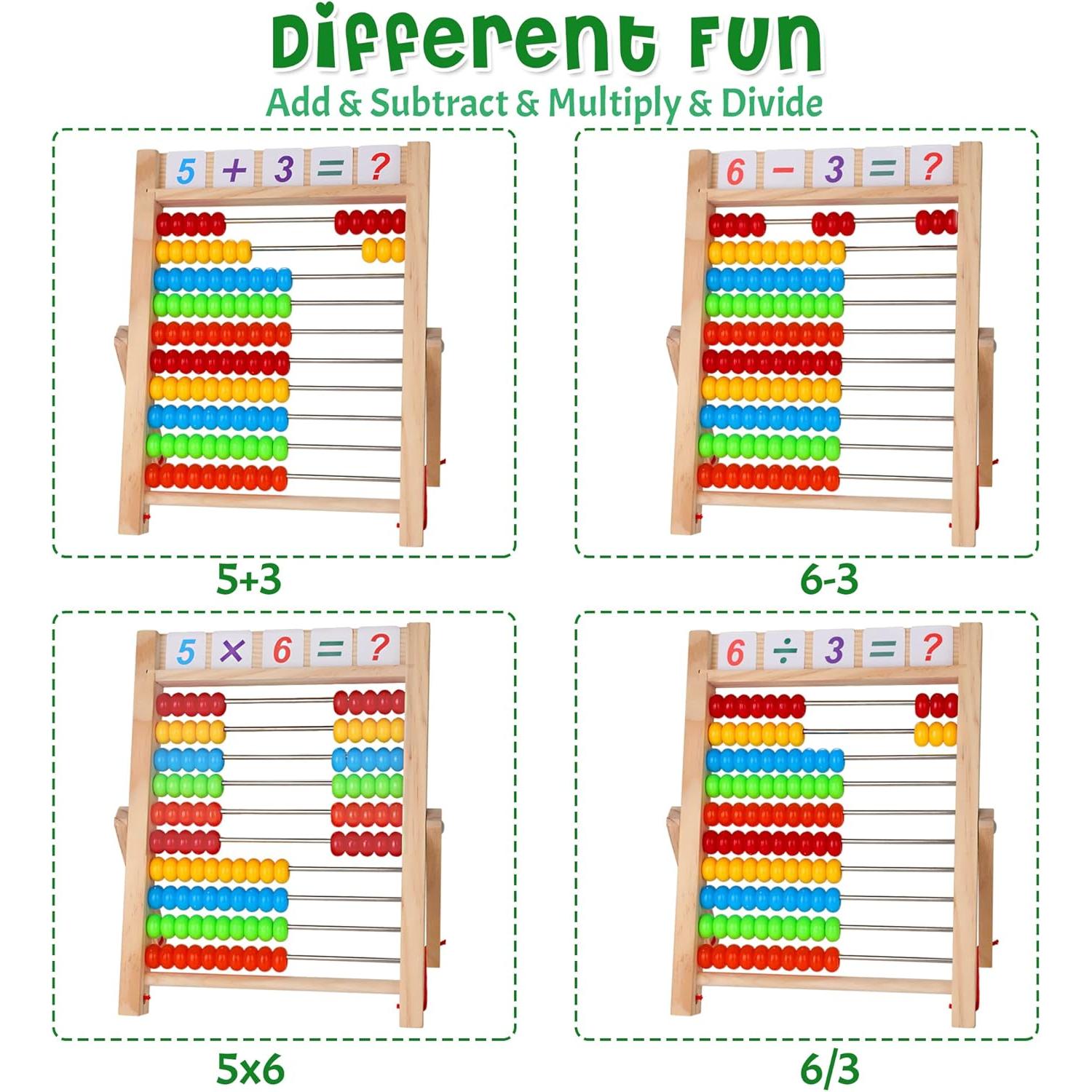 Ábaco de Madera Educativo WOODMAM para Niños 3+ Años