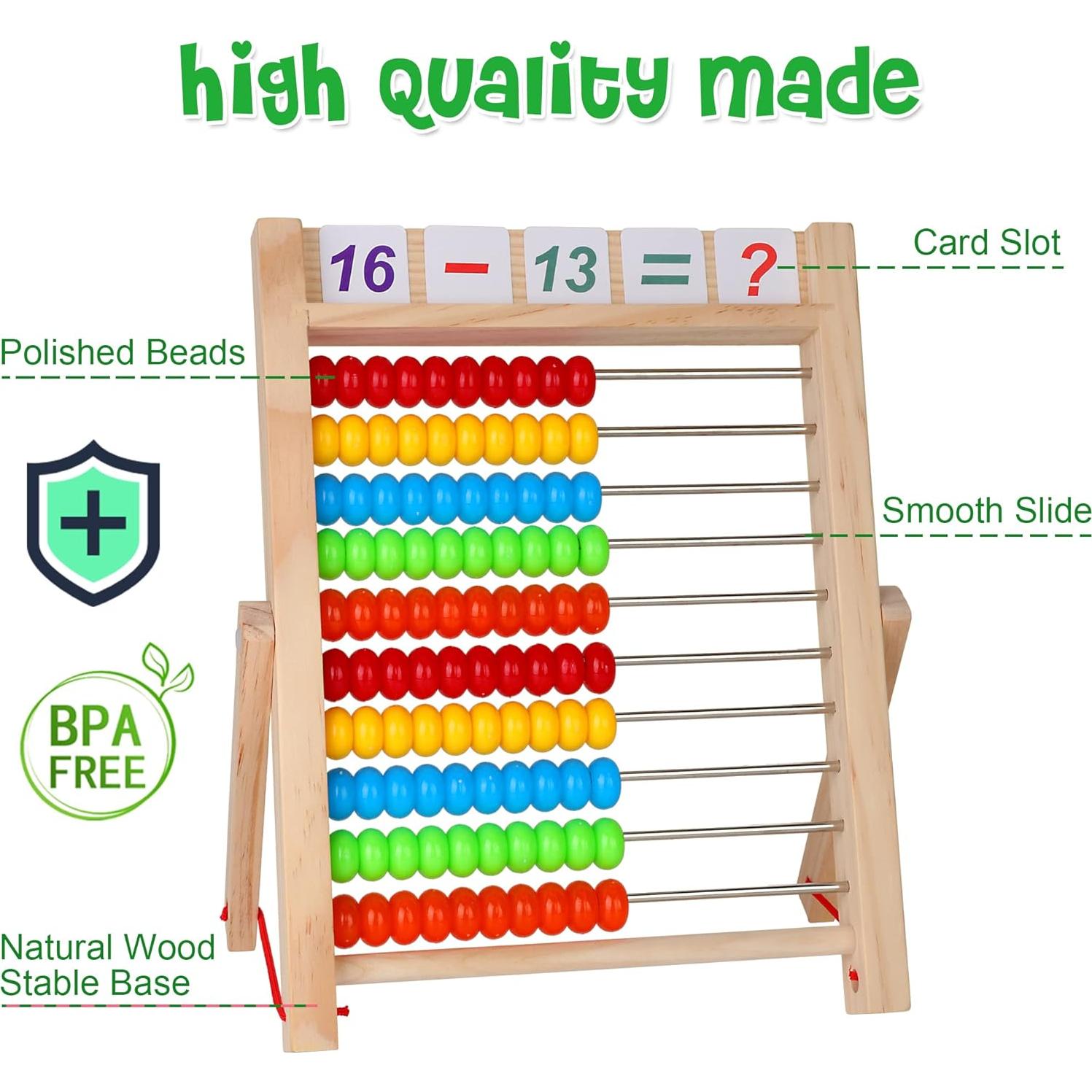 Ábaco de Madera Educativo WOODMAM para Niños 3+ Años