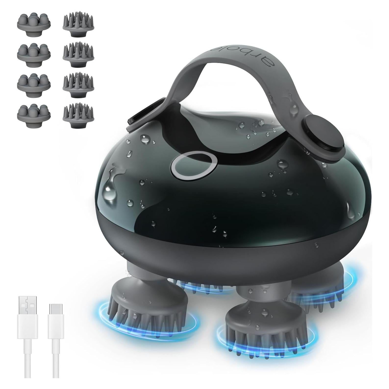 Masajeador de cuero cabelludo eléctrico Arboleaf 6 en 1 impermeable