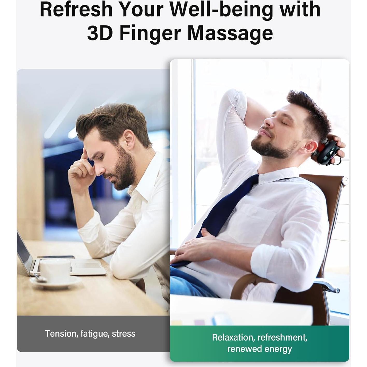 Masajeador de cuero cabelludo eléctrico Arboleaf 6 en 1 impermeable