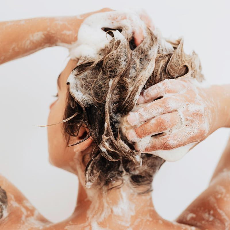 OHOO Scalp Massager Soft Silicone Shampoo Brush Relax Hair Washing Scalp Scrubber for Dandruff Removal Hair Growth (Black Purple)