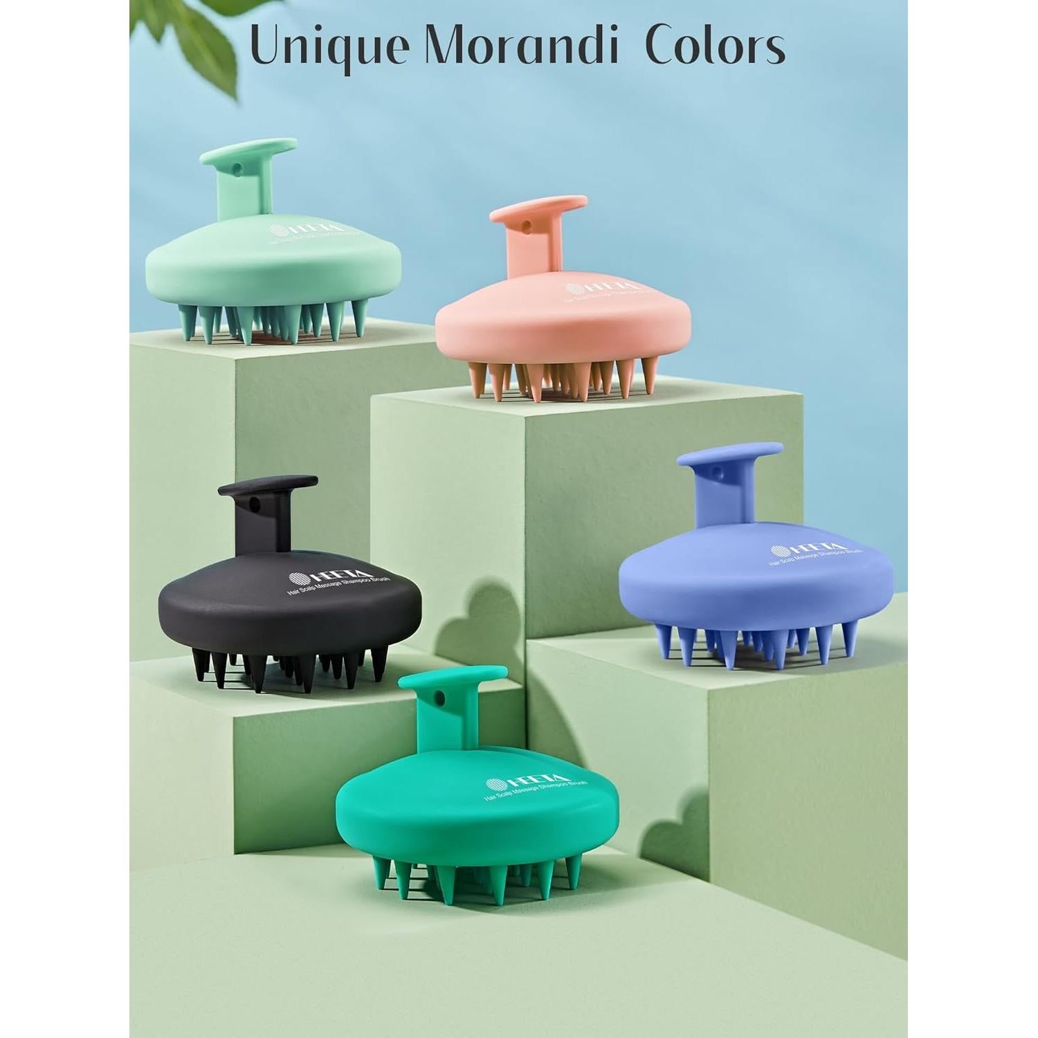 Masajeador de Cuero Cabelludo HEETA Negro - Cepillo Exfoliador