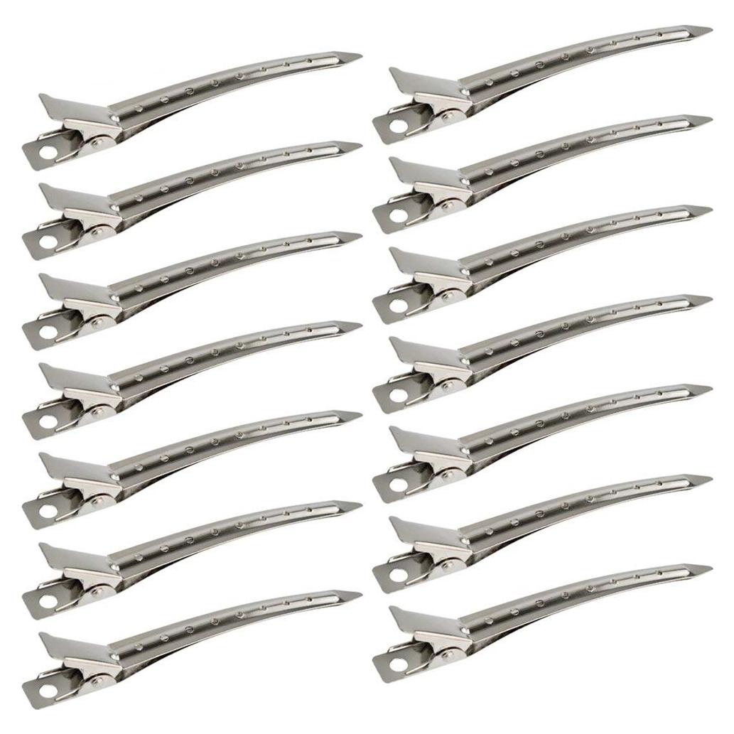 24 Clips de Pico de Pato Bantoye 8.9 cm Metal Antioxidante Plata