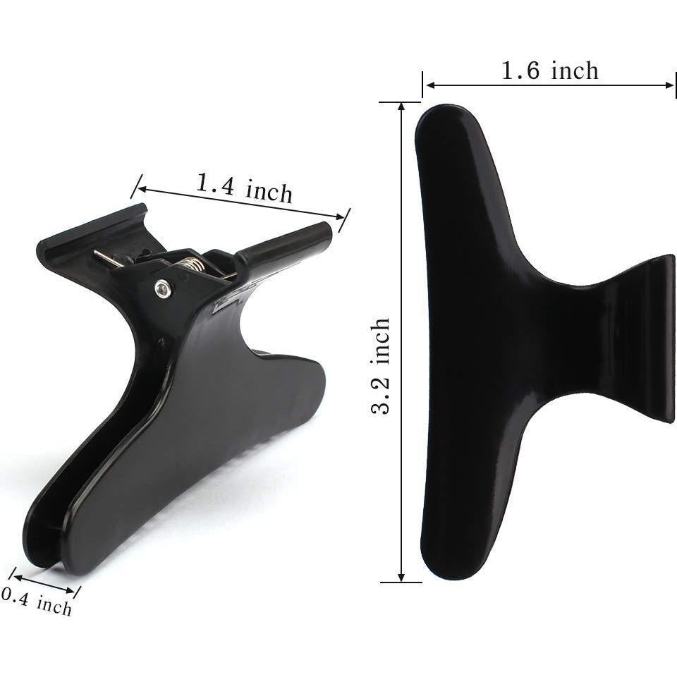 Pinzas Mariposa para Cabello BAHABY - 12 Paquetes Negras y Blancas