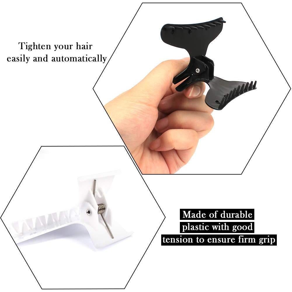 Pinzas Mariposa para Cabello BAHABY - 12 Paquetes Negras y Blancas