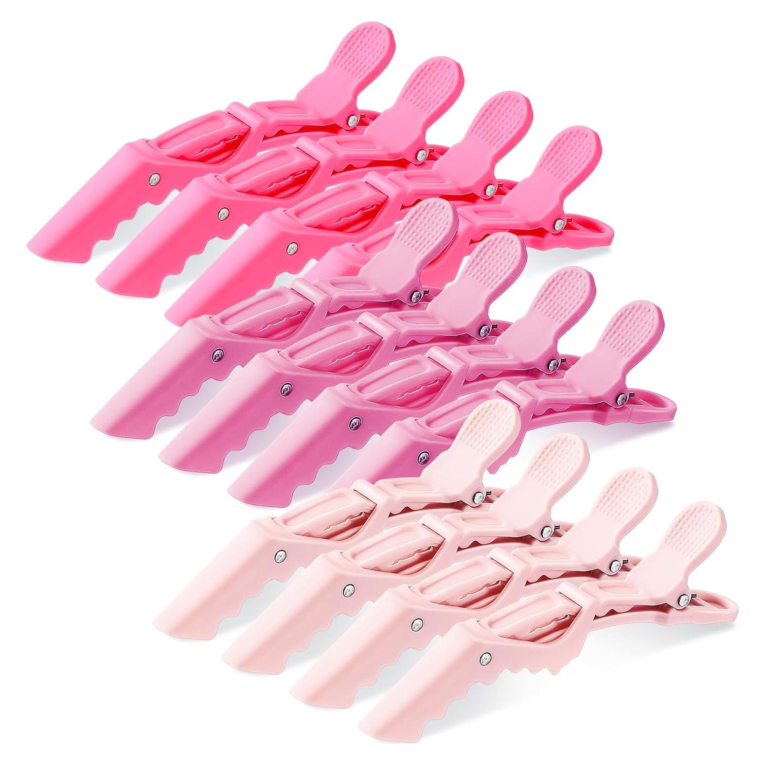 Havawish 12 Clips de Cocodrilo Rosa para Estilizar Cabello