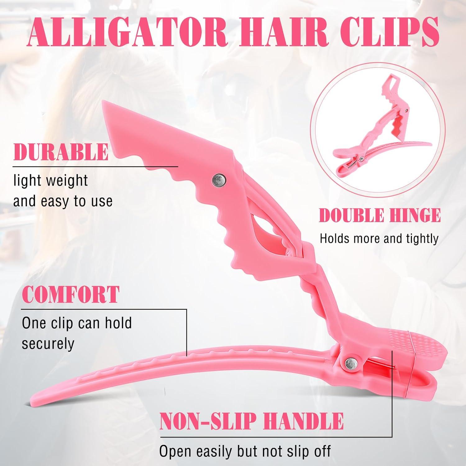 Havawish 12 Clips de Cocodrilo Rosa para Estilizar Cabello