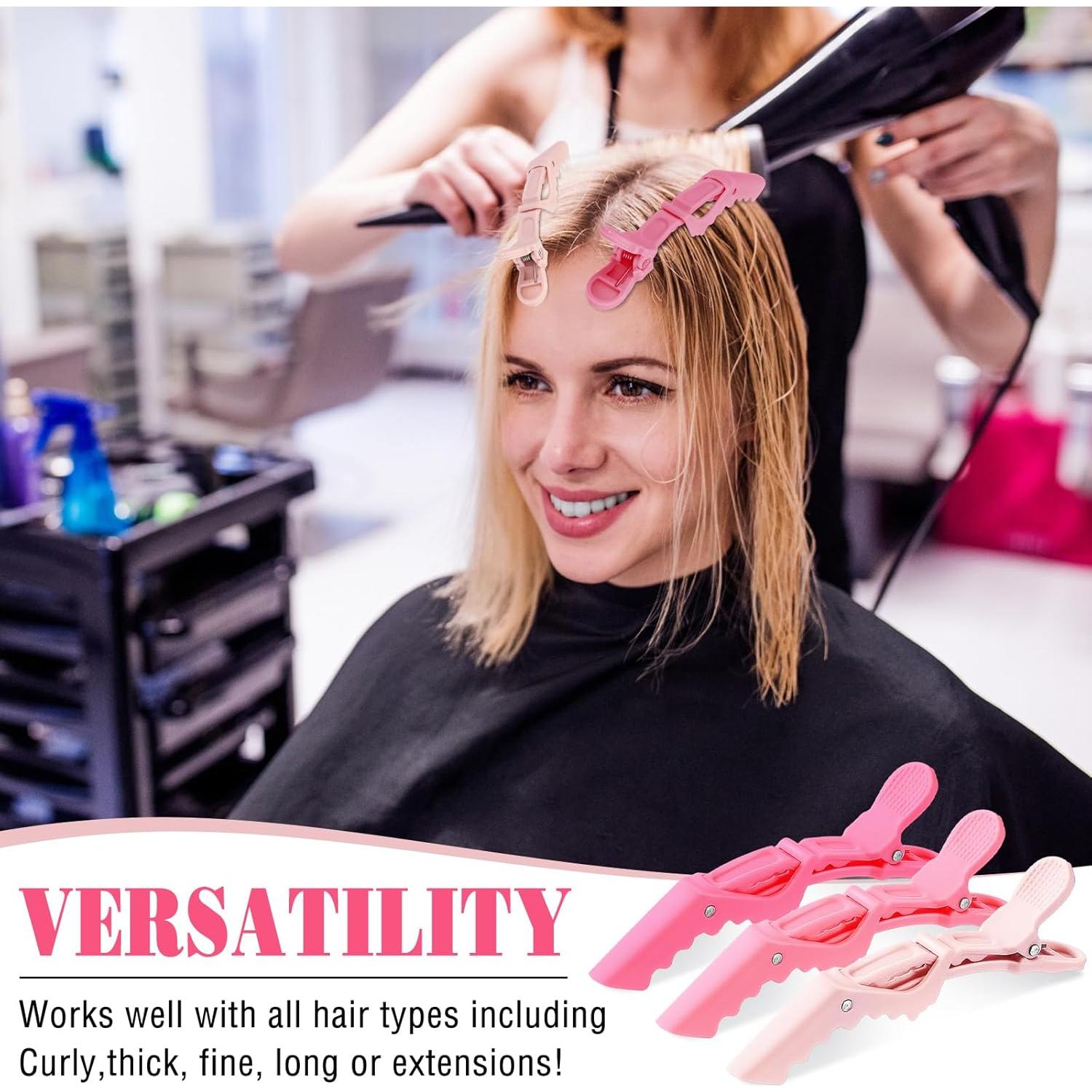 Havawish 12 Clips de Cocodrilo Rosa para Estilizar Cabello