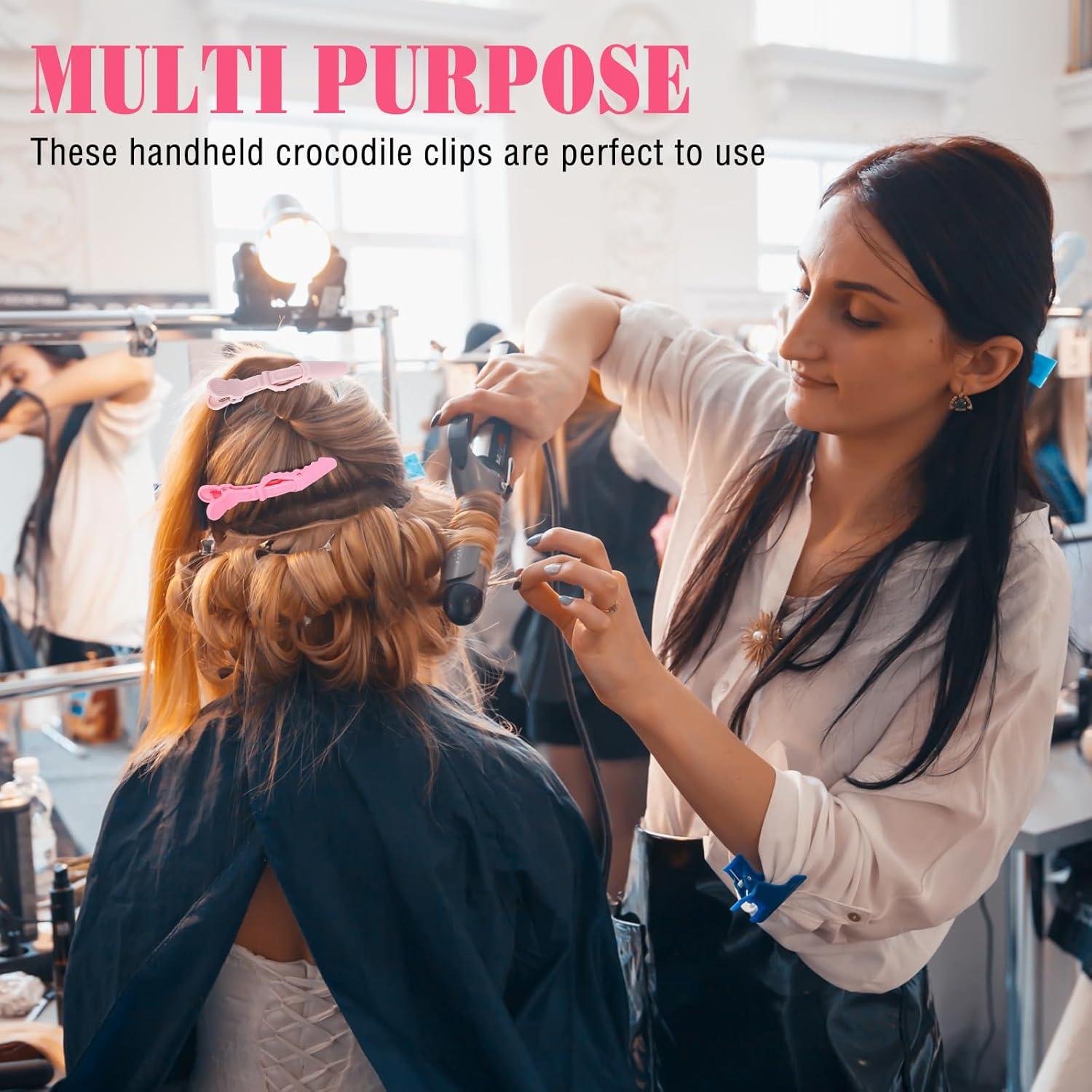 Havawish 12 Clips de Cocodrilo Rosa para Estilizar Cabello