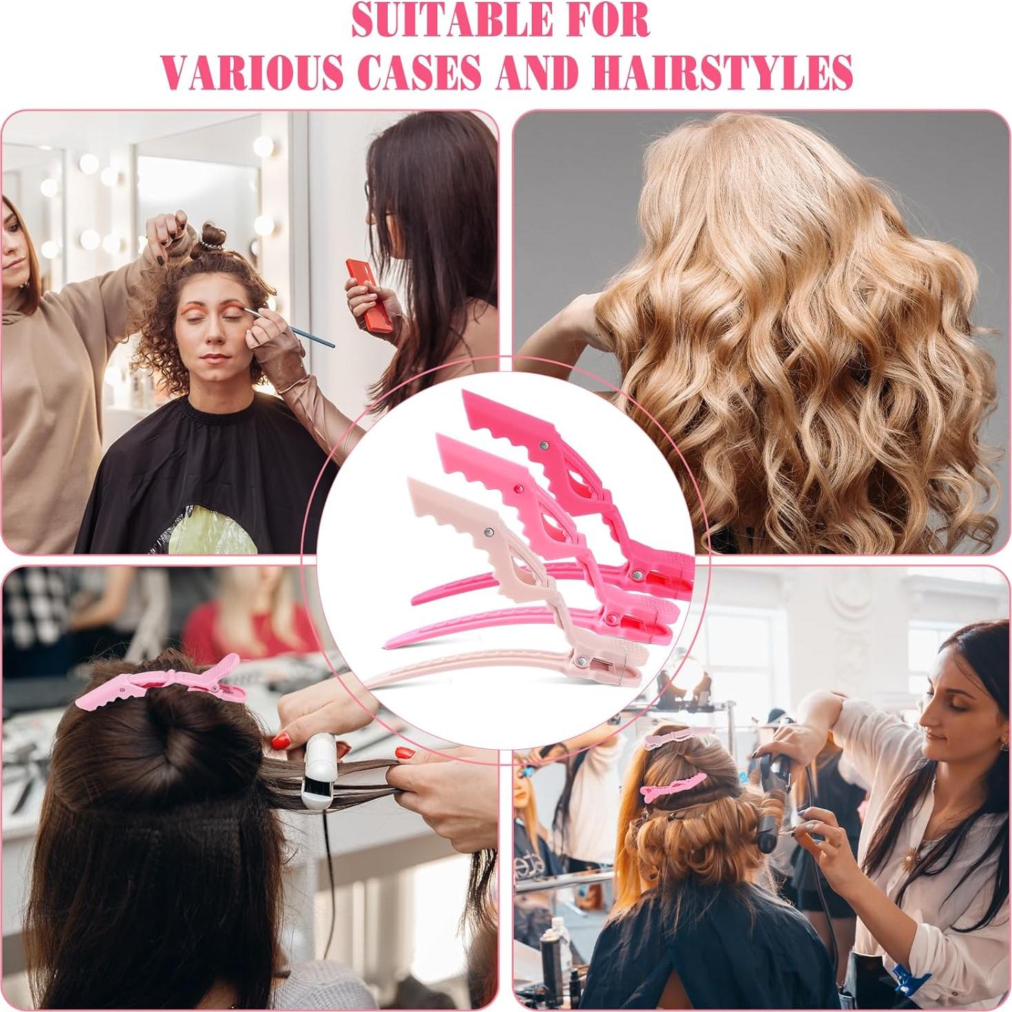 Havawish 12 Clips de Cocodrilo Rosa para Estilizar Cabello