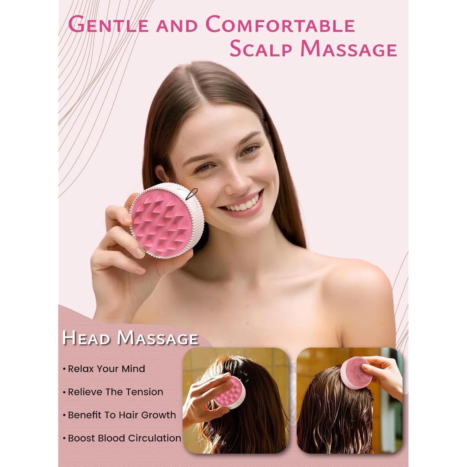 Masajeador de Cuero Cabelludo Rena Chris Rosa 8.2x7.75cm