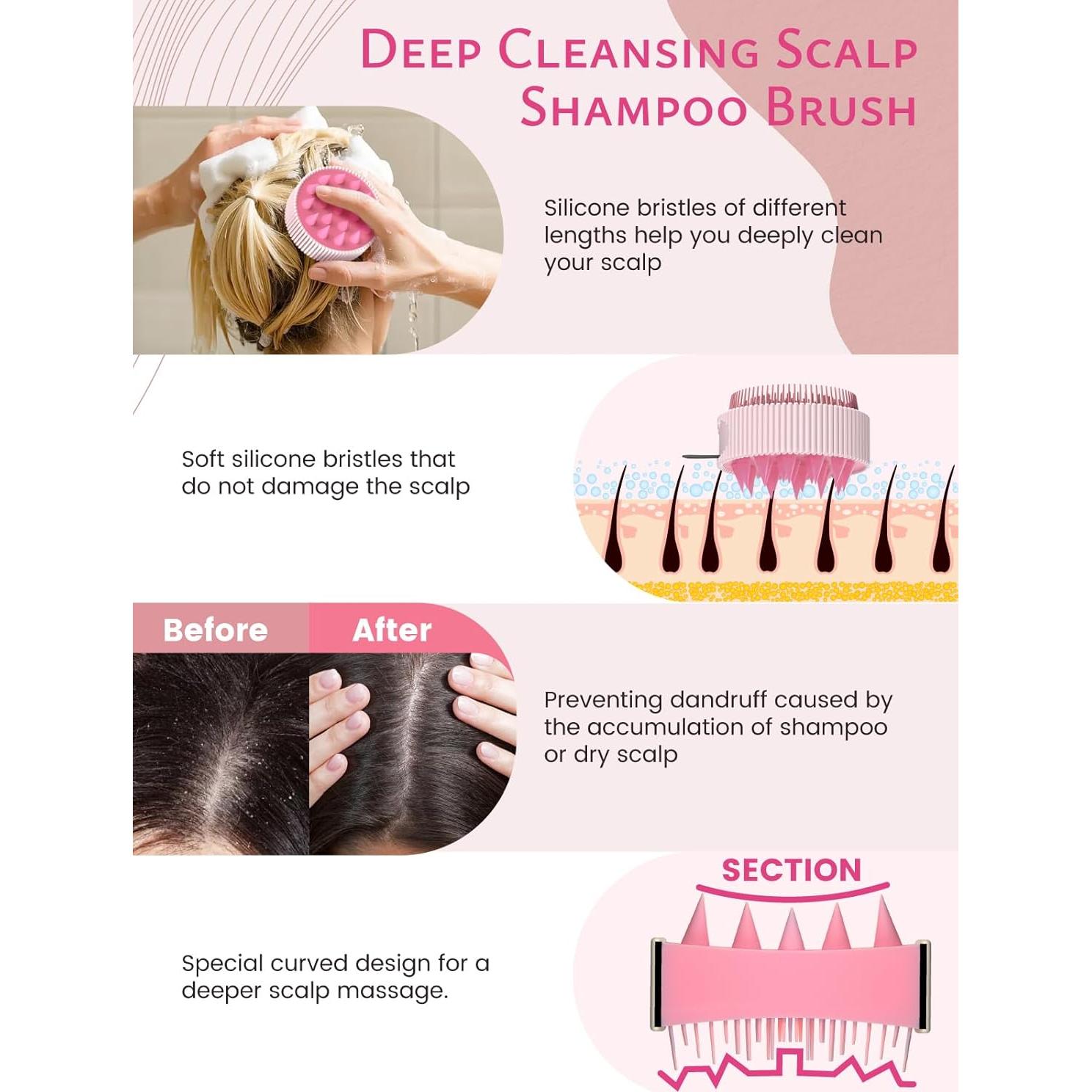 Masajeador de Cuero Cabelludo Rena Chris Rosa 8.2x7.75cm