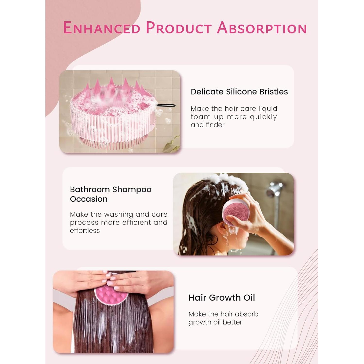 Masajeador de Cuero Cabelludo Rena Chris Rosa 8.2x7.75cm