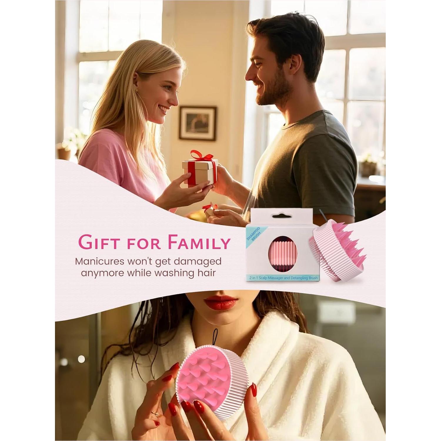 Masajeador de Cuero Cabelludo Rena Chris Rosa 8.2x7.75cm