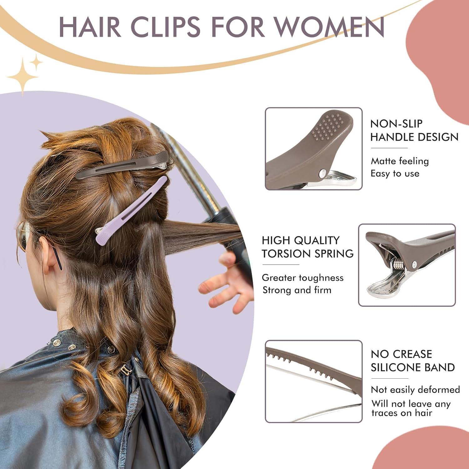 12 Clips para Cabello Profesional MEDOCA 11.4 cm Silicona