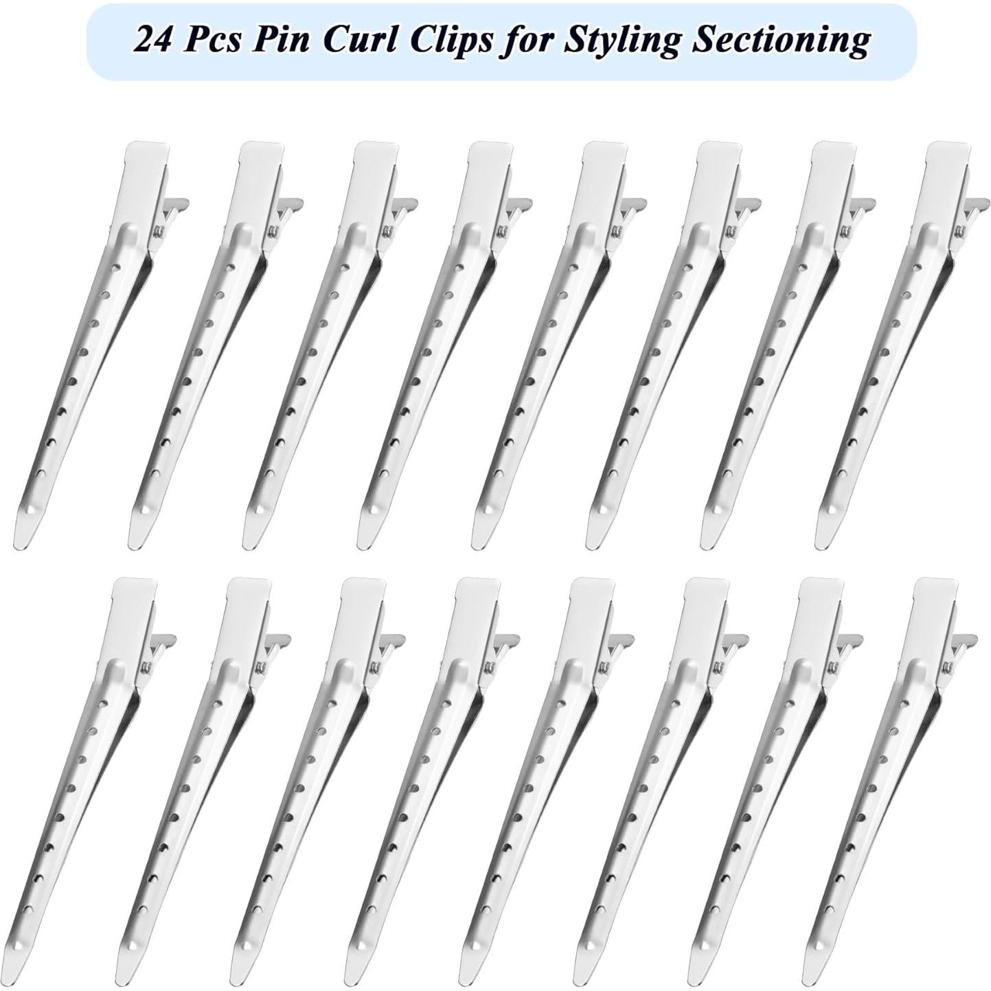 Clips para el Cabello Gingbiss 24 Pcs Metal 8.9 cm Plata