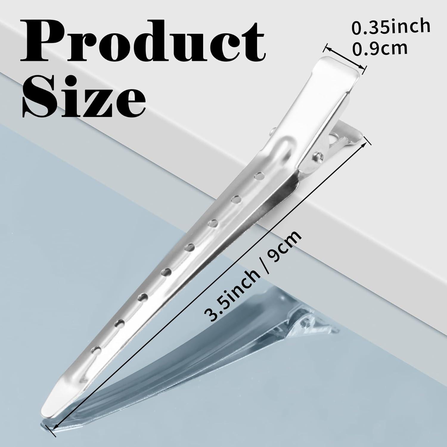 Clips para el Cabello Gingbiss 24 Pcs Metal 8.9 cm Plata