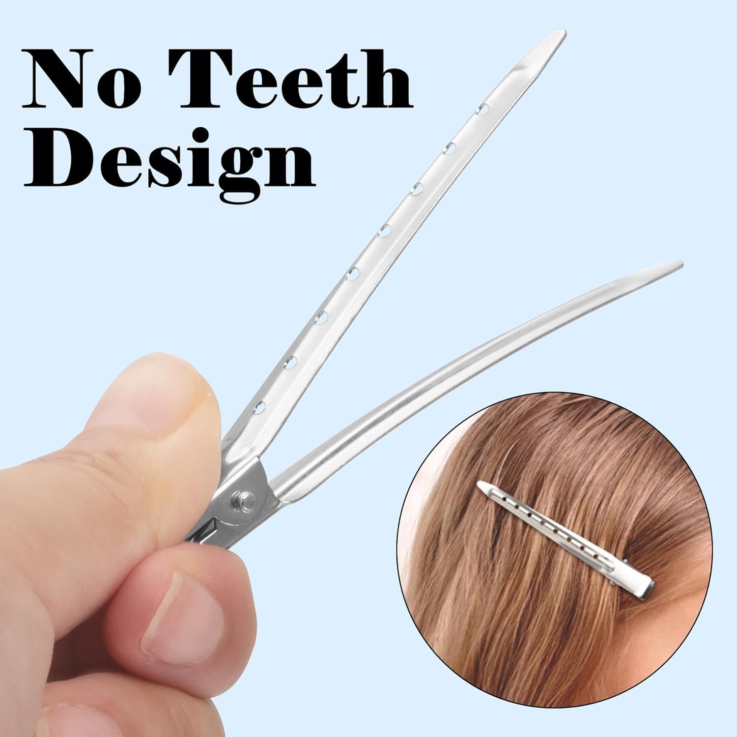 Clips para el Cabello Gingbiss 24 Pcs Metal 8.9 cm Plata