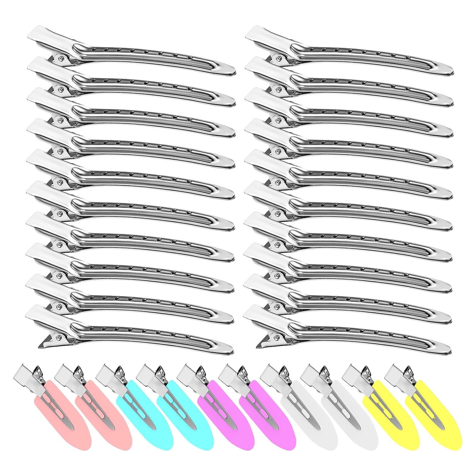 30 Clips de Pelo de Metal Viywicz - Estilo Salón, 5 Colores