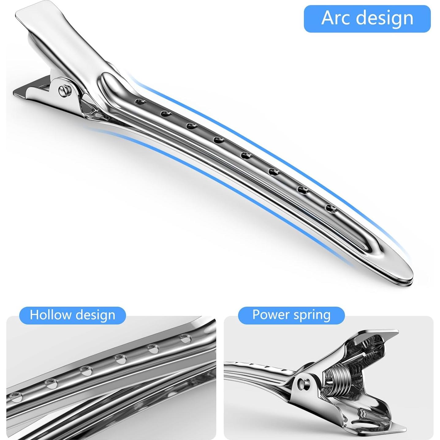 30 Clips de Pelo de Metal Viywicz - Estilo Salón, 5 Colores